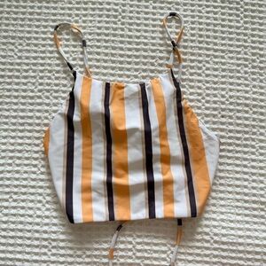 House of Harlow Cropped Swim Halter Top